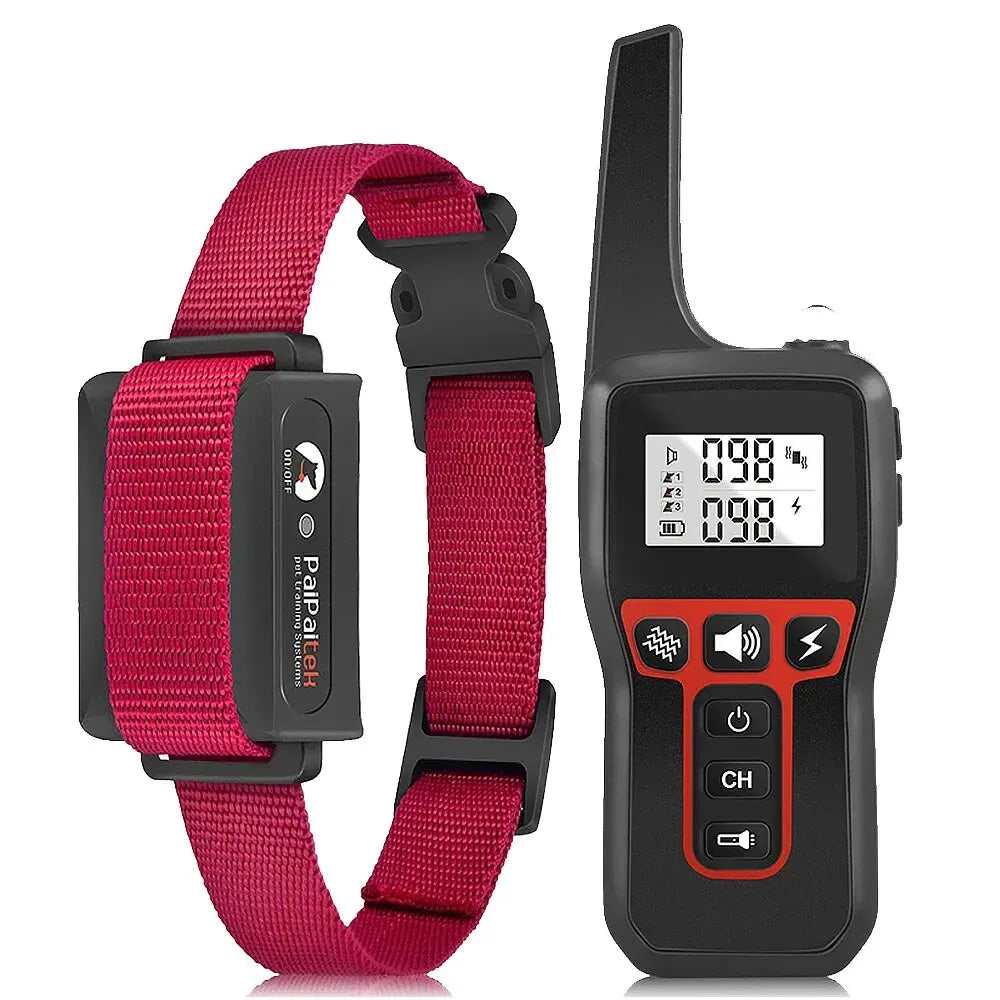 Collar de entrenamiento para perros de 1000 m, collar antiladridos universal, recargable e impermeable, collar de descarga eléctrica con control remoto y modos automáticos.