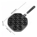Sartén para takoyaki con 12 moldes, sartén antiadherente de aleación de aluminio para hacer takoyaki, ideal para preparar bolas de pulpo y panqueques.