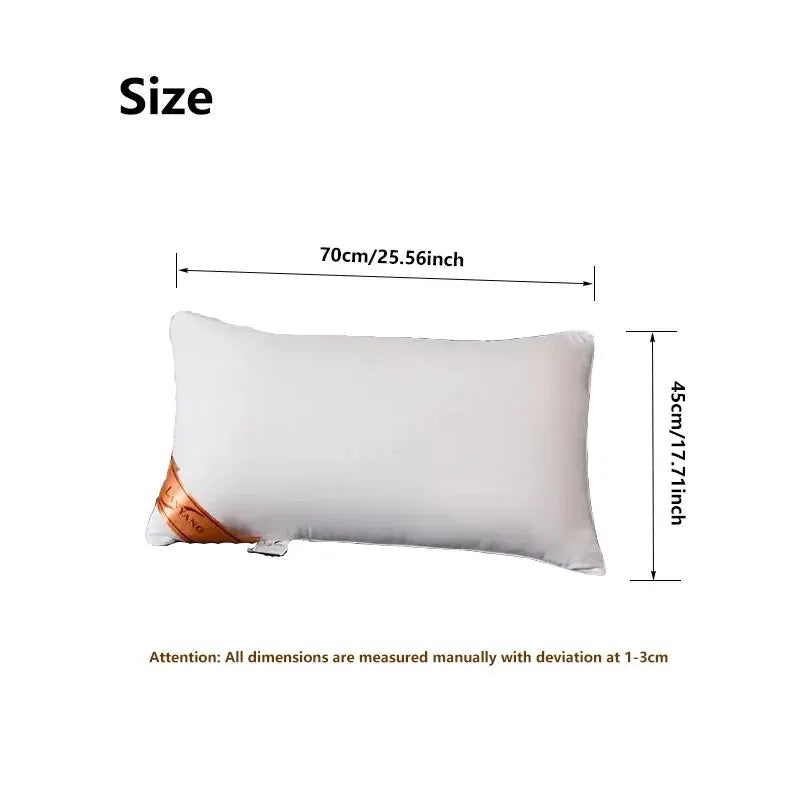 1 almohada blanca de rebote, color liso, suave y cómoda para dormitorio, cama, hotel de 5 estrellas, hogar, individual, para adulto.