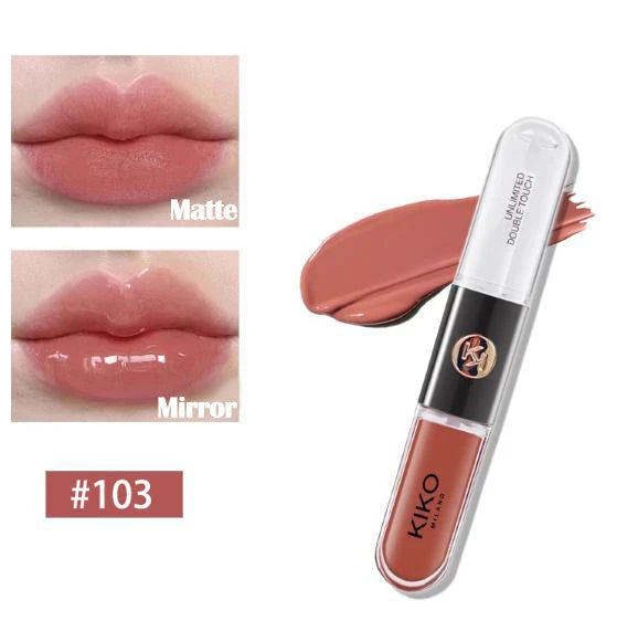 KIKO 3D Liquid Lip Glaze Brillo labial transparente Lápiz labial con efecto espejo Labios nutritivos, brillantes y voluminosos que no se desvanecen Maquillaje con pasta de frijoles y té con leche