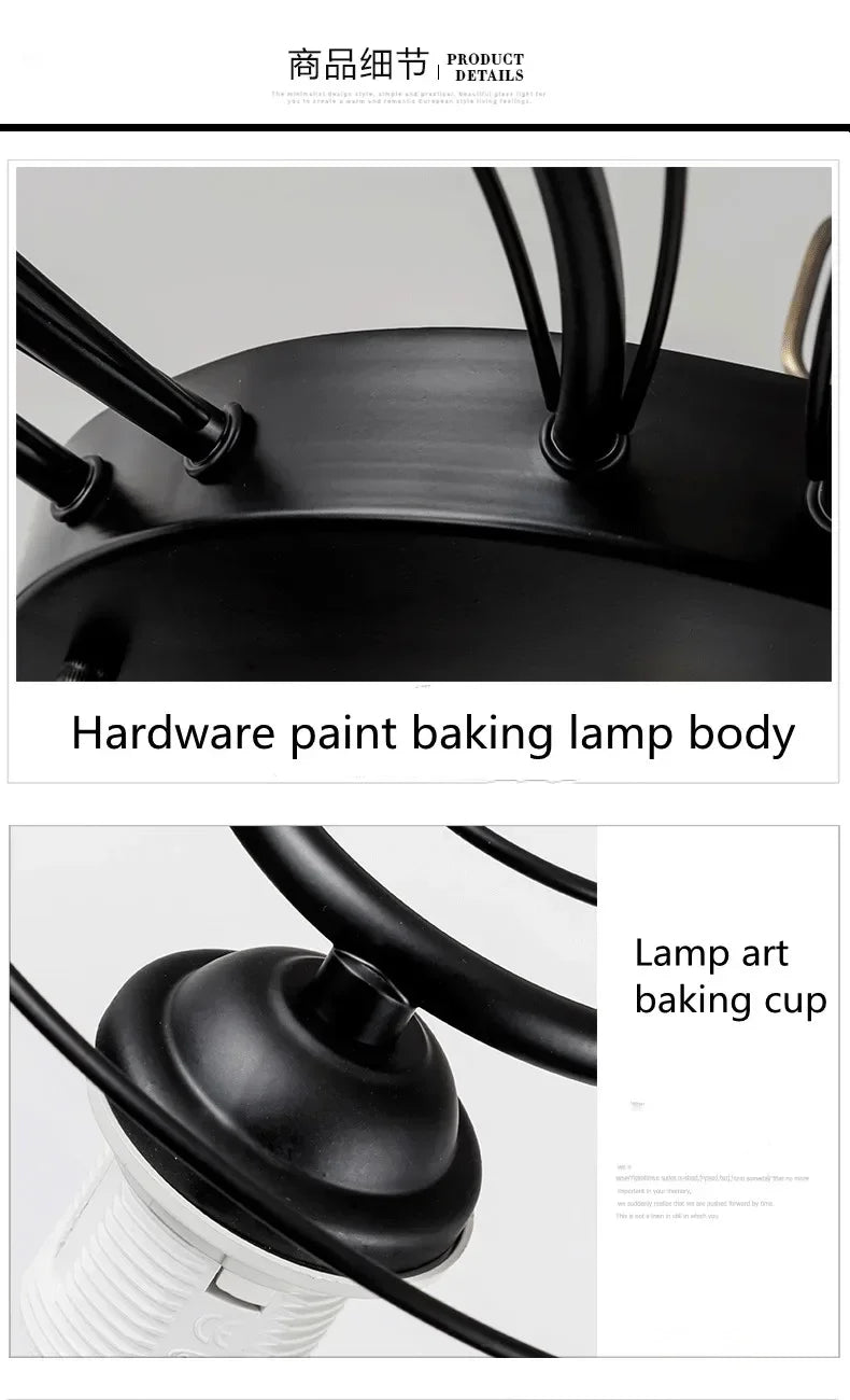Lámpara de techo LED para sala de estar, dormitorio, restaurante, lámpara de araña, hotel americano, estudio, pasillo