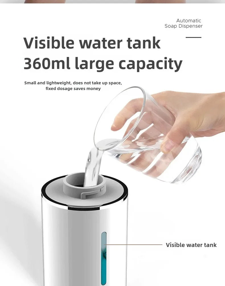 Nuevo dispensador automático de jabón en espuma 2026, máquina inteligente para baño con carga USB, color blanco, fabricado en ABS de alta calidad.