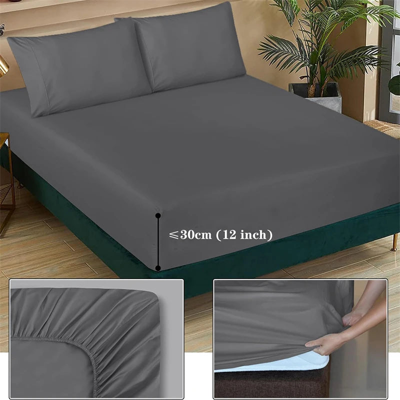 Sábana bajera ajustable 100% algodón con banda elástica antideslizante para colchón de 140/160/180/200 cm, apta para camas individuales, dobles, queen y king.