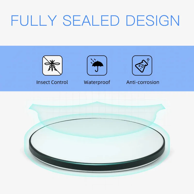 Lámpara de techo LED impermeable para baño, luces de techo redondas de 18W, 30W y 40W para cocina, sala de estar y baño, 220V