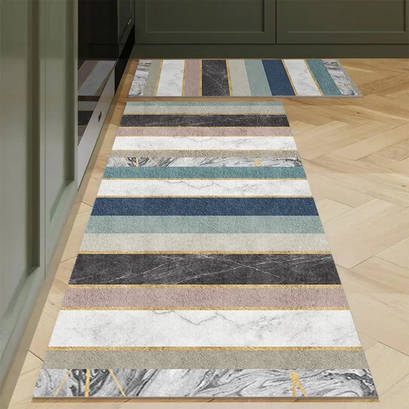 Alfombra para el suelo de la cocina, el dormitorio, la sala de estar, la mesita de noche, el pasillo, la alfombra suave lavable, antideslizante, el felpudo de entrada del baño.