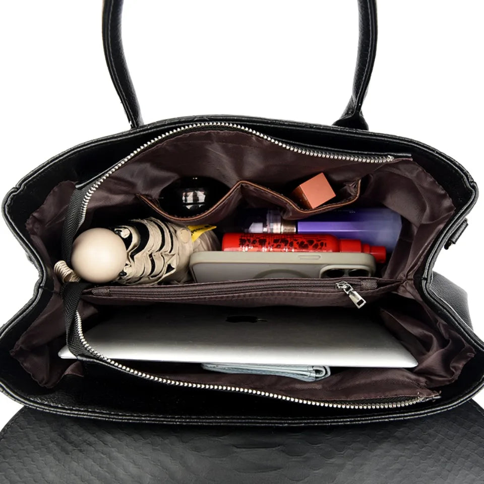 Bolso grande de alta calidad con estampado de serpiente, bolsos de piel, bolso de hombro para mujer, bolso de compras para mujer, bolso de mano informal de moda, bolso de mano Sac