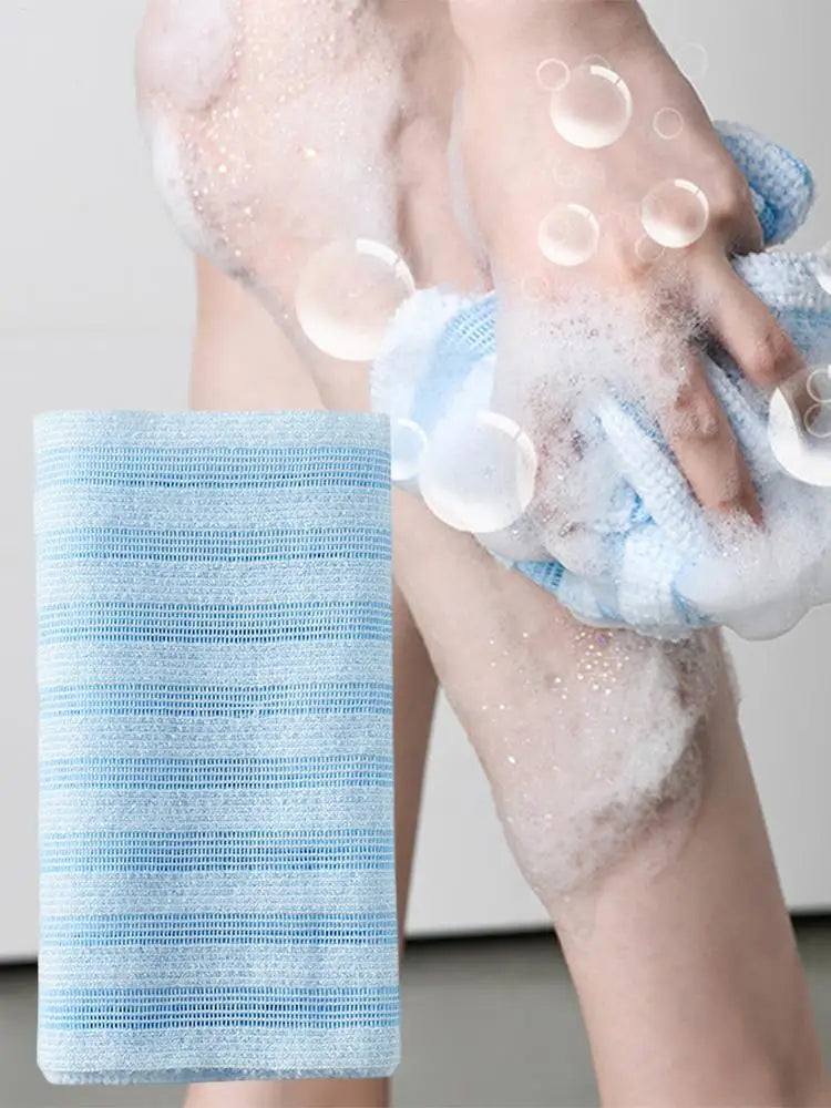 Toalla exfoliante para baño, paño para lavar el cuerpo y la espalda, esponja suave para ducha, accesorios esenciales de limpieza para el baño.