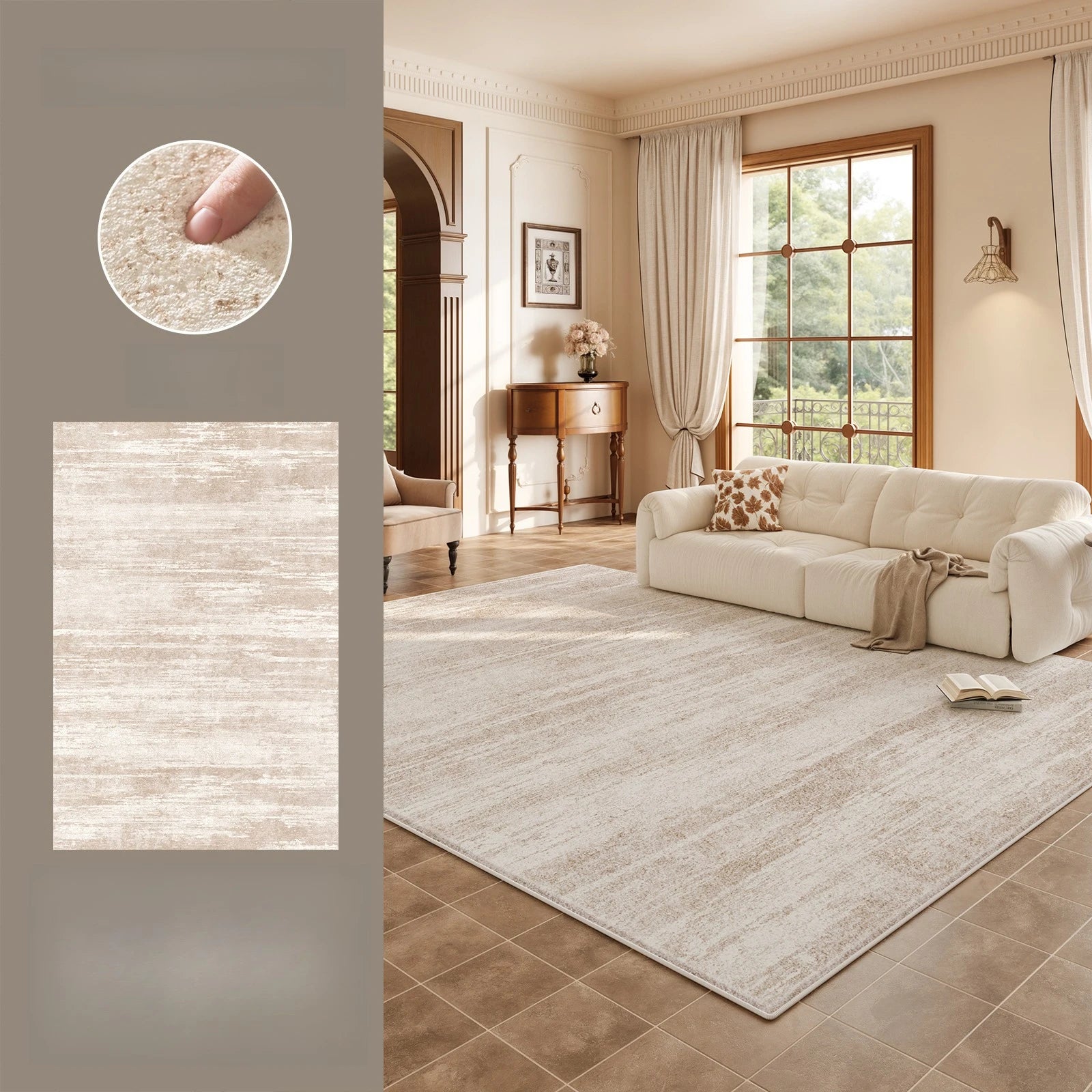 Alfombra de gran tamaño para sala de estar, alfombra gruesa y mullida de estilo moderno para dormitorio, alfombra suave y esponjosa para estudio, alfombra lavable para el hogar.