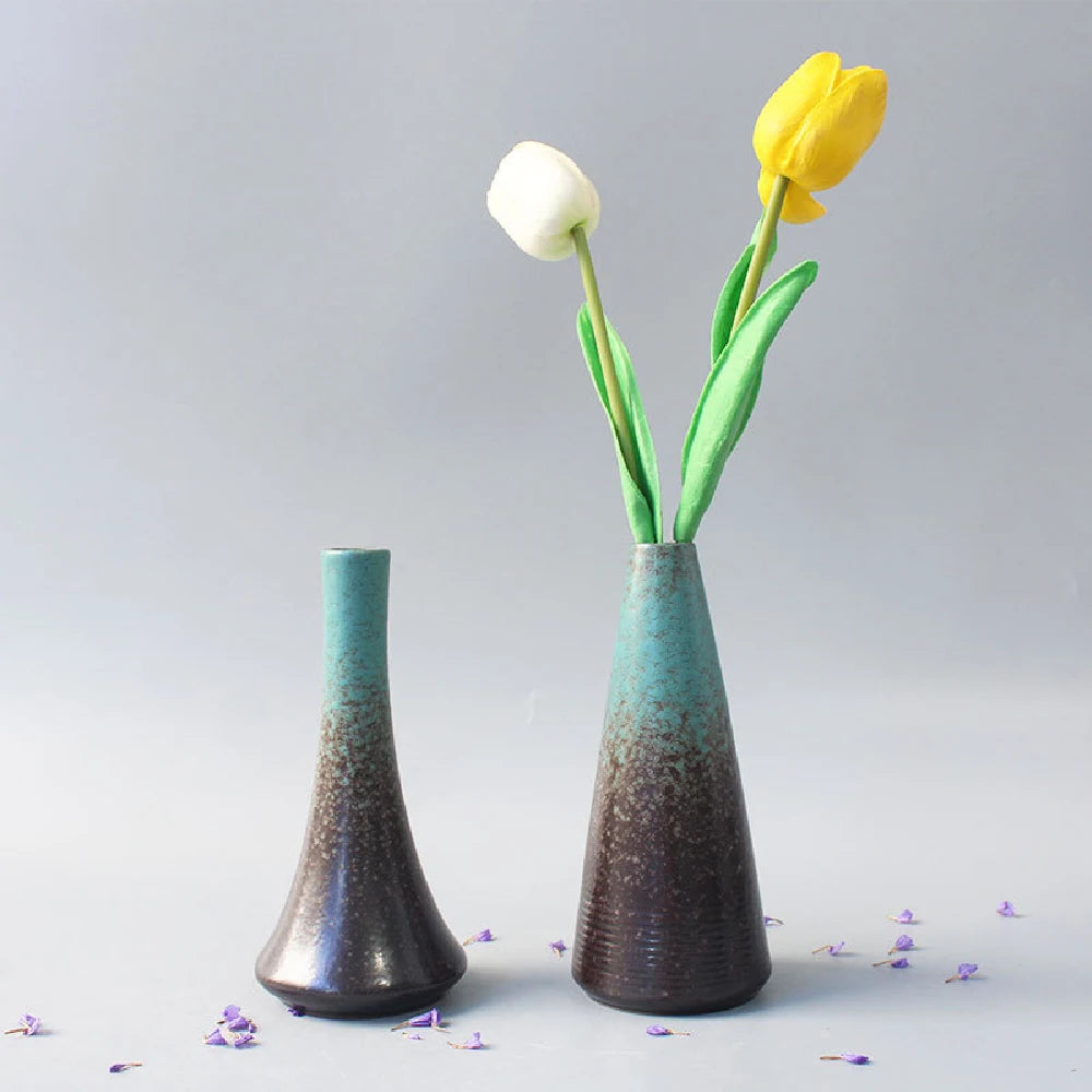 Jarrón pequeño de cerámica para flores, decoración del hogar, artesanías, adorno de mesa, sencillez, decoración de estilo japonés.