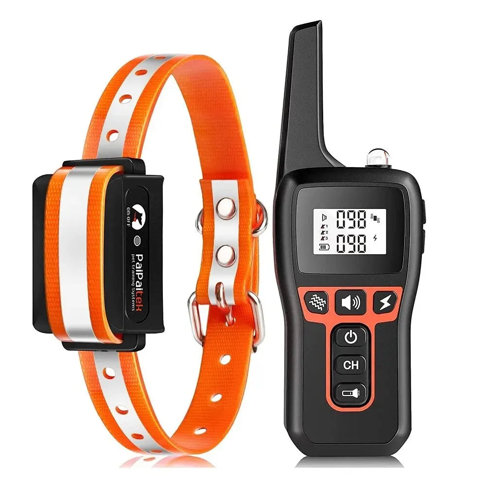Collar de entrenamiento para perros de 1000 m, collar antiladridos universal, recargable e impermeable, collar de descarga eléctrica con control remoto y modos automáticos.
