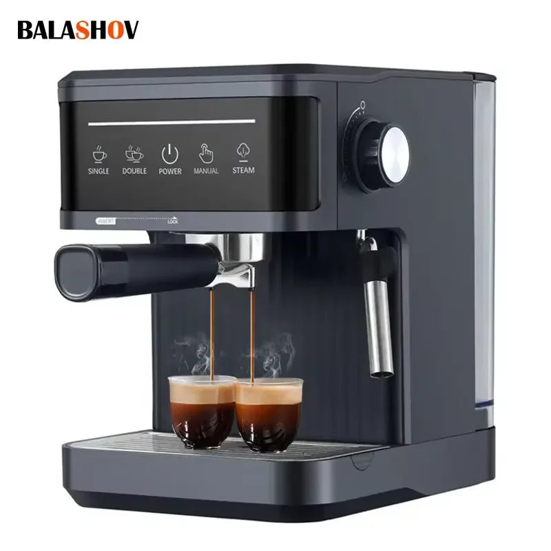 Cafetera eléctrica profesional italiana para espresso, cafetera italiana semi italiana para capuchino, espumador de leche, máquinas de café de 20 bares.