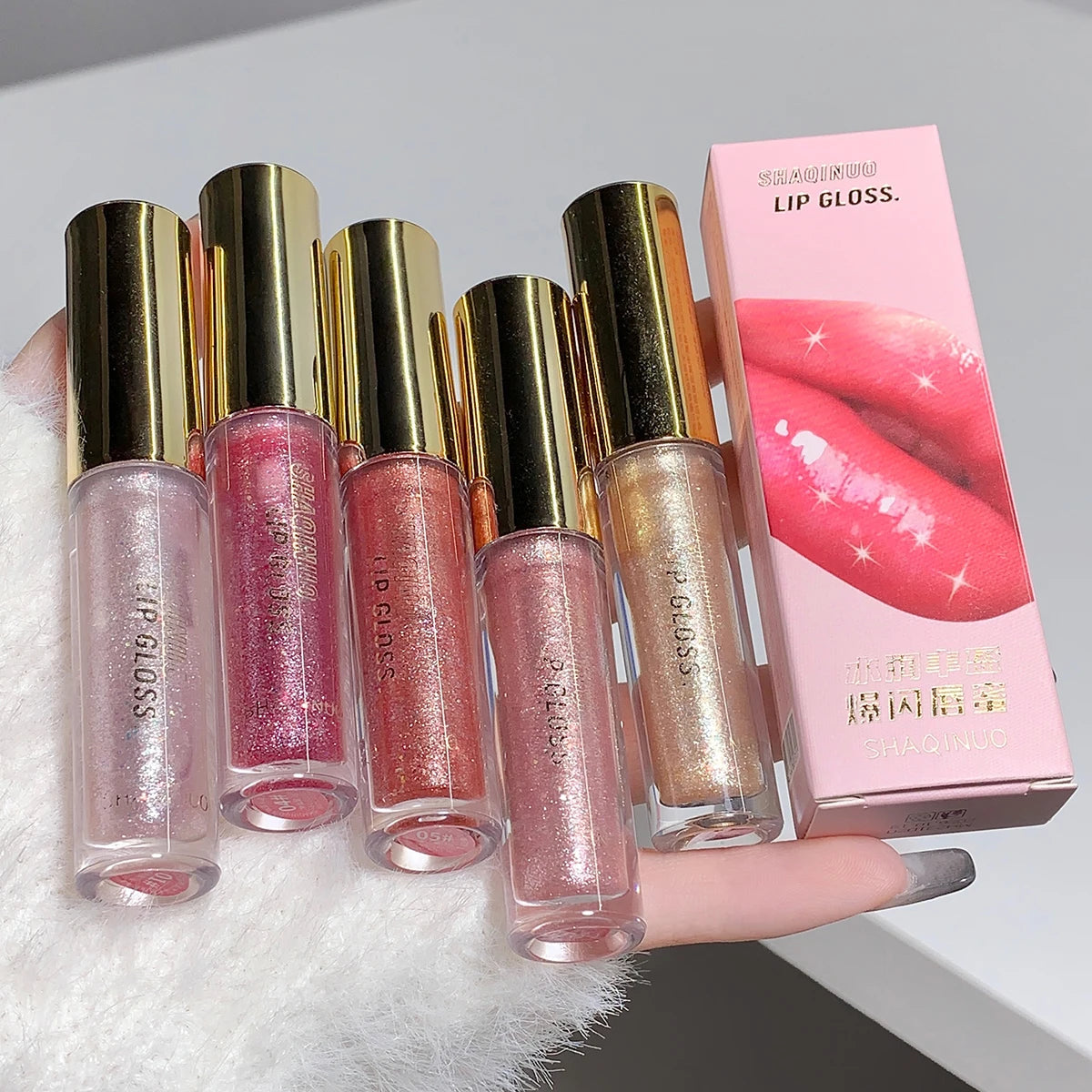 Brillo labial hidratante, voluminizador y brillante, glaseado labial con efecto espejo y brillo a base de agua, aceite labial hidratante para unos labios carnosos.