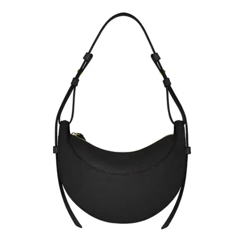 Bolso de hombro de moda para mujer 2026, bolso en forma de media luna, bolso bandolera con cremallera de diseño exclusivo.
