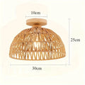 Pantalla de lámpara de techo de mimbre natural hecha a mano de 23/30 cm para isla de cocina, restaurante, dormitorio, sala de estar, casquillo E27 - Bombilla no incluida