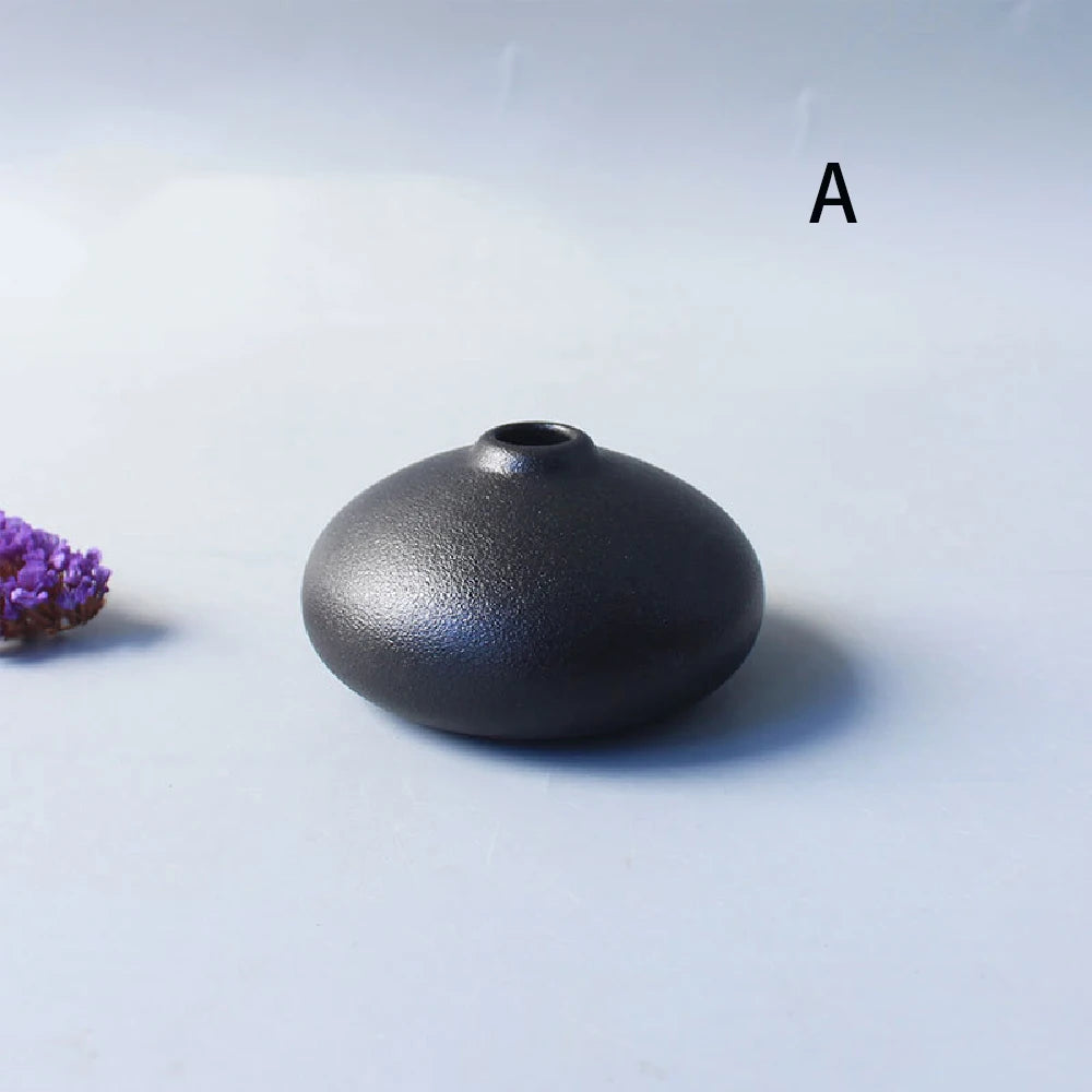 Jarrón pequeño de cerámica para flores, decoración del hogar, artesanías, adorno de mesa, sencillez, decoración de estilo japonés.