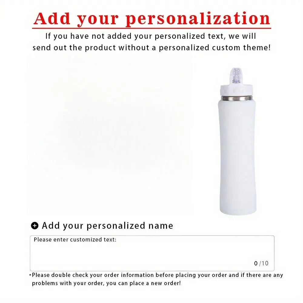 Botella de agua personalizada de acero inoxidable con aislamiento térmico y pajita - Botella grabada para fitness/ciclismo, regalo perfecto para hombres y mujeres.