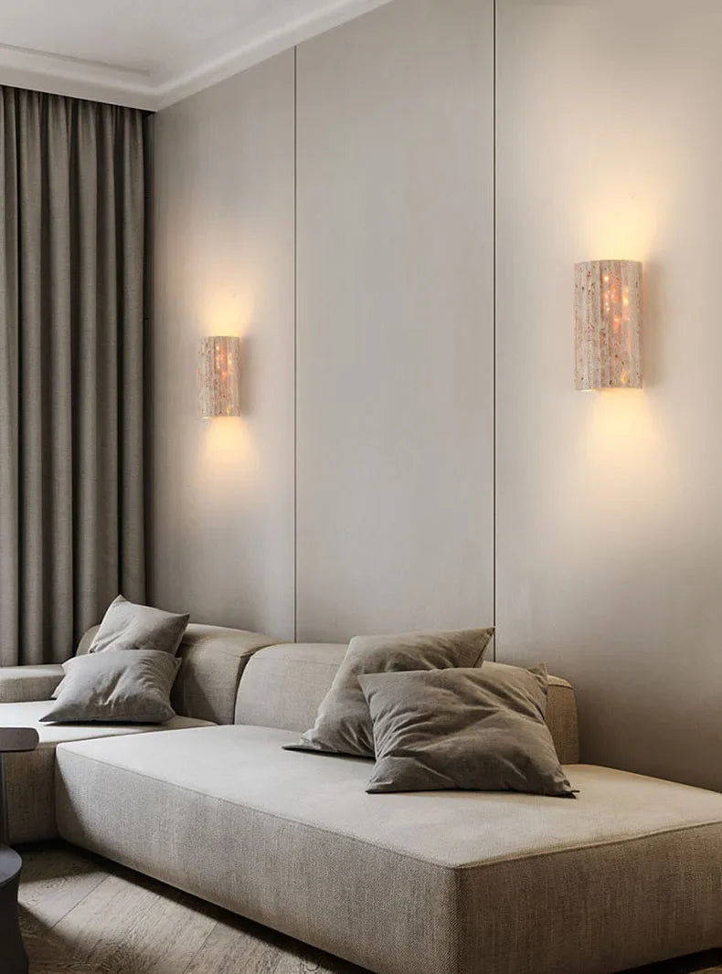 Lámpara de pared de piedra natural Wabi Sabi para sala de estar, dormitorio, escaleras, pasillo, decoración artística de interiores, aplique de pared para el hogar, apliques de mesilla de noche.