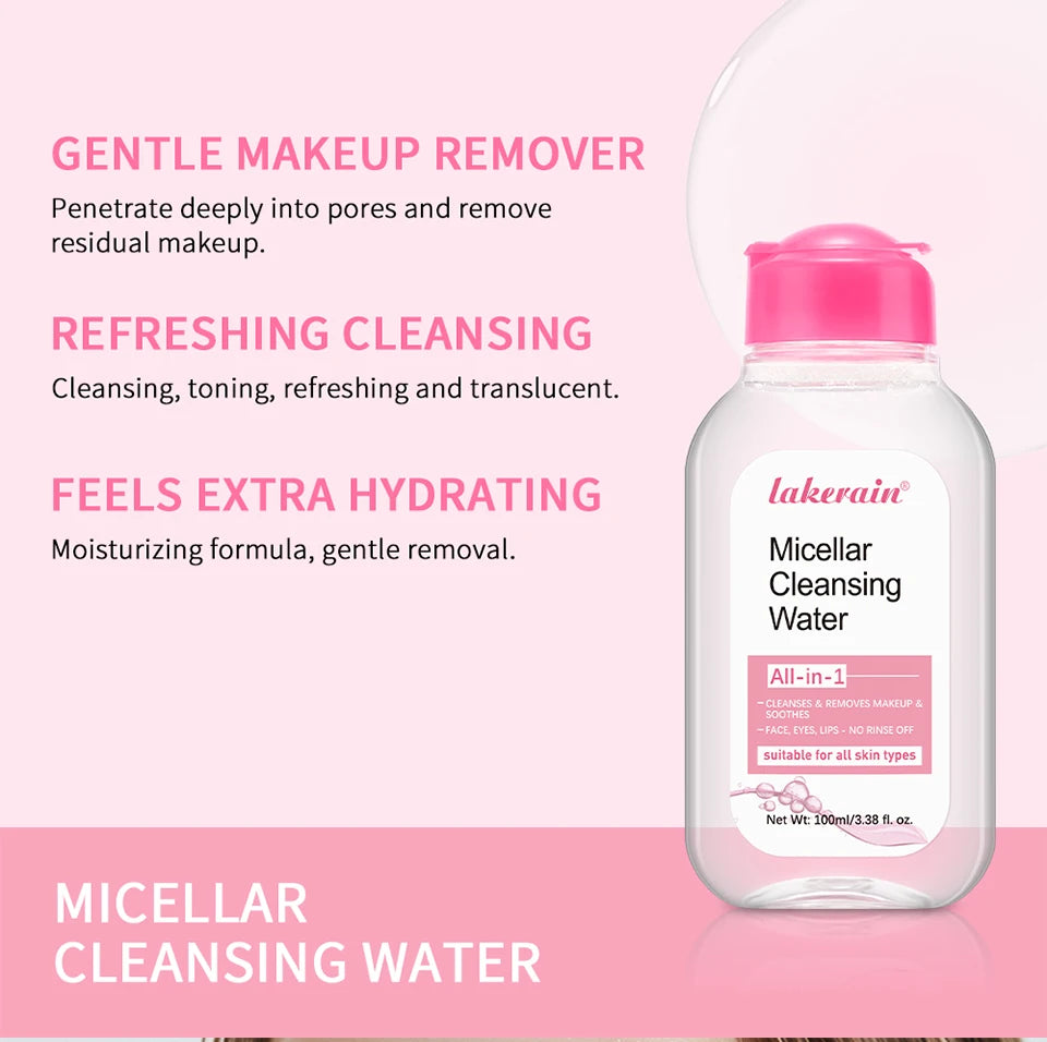 Agua micelar Garnier de 100 ml, limpiador facial hidratante, desmaquillante profundo, agua limpiadora, refrescante, hidratante, limpiadora de la piel.