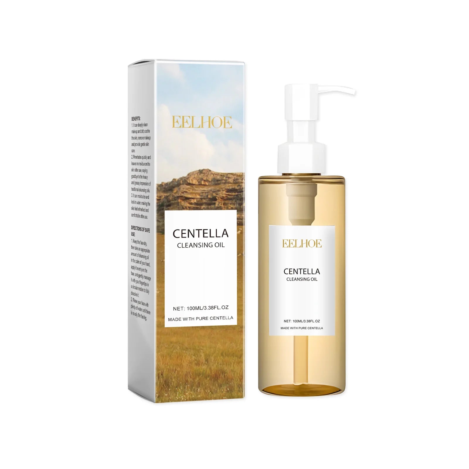 Aceite limpiador de centella, desmaquillante, limpieza facial suave, hidratante, con vitamina E, control de grasa, minimiza los poros. Productos para el cuidado de la piel.