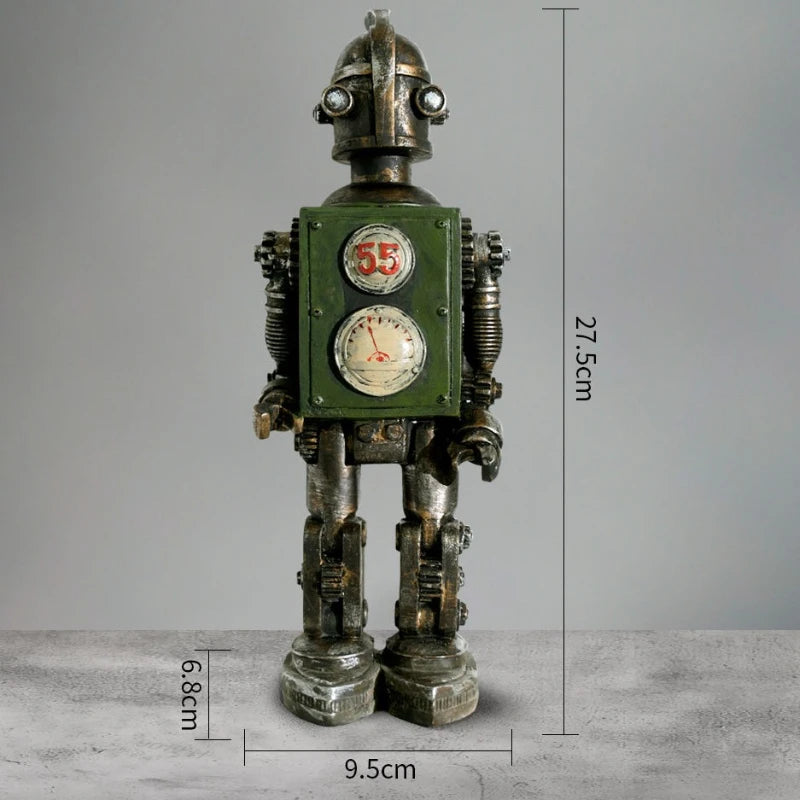 Adornos retro, adorno vintage de robot para interiores, accesorio creativo para la decoración del hogar, elegante y estético para bar.
