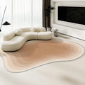 Alfombra de terciopelo irregular estilo crema para sala de estar, alfombra antideslizante de cobertura total para sofá o mesa de centro, fácil mantenimiento, decoración del hogar.