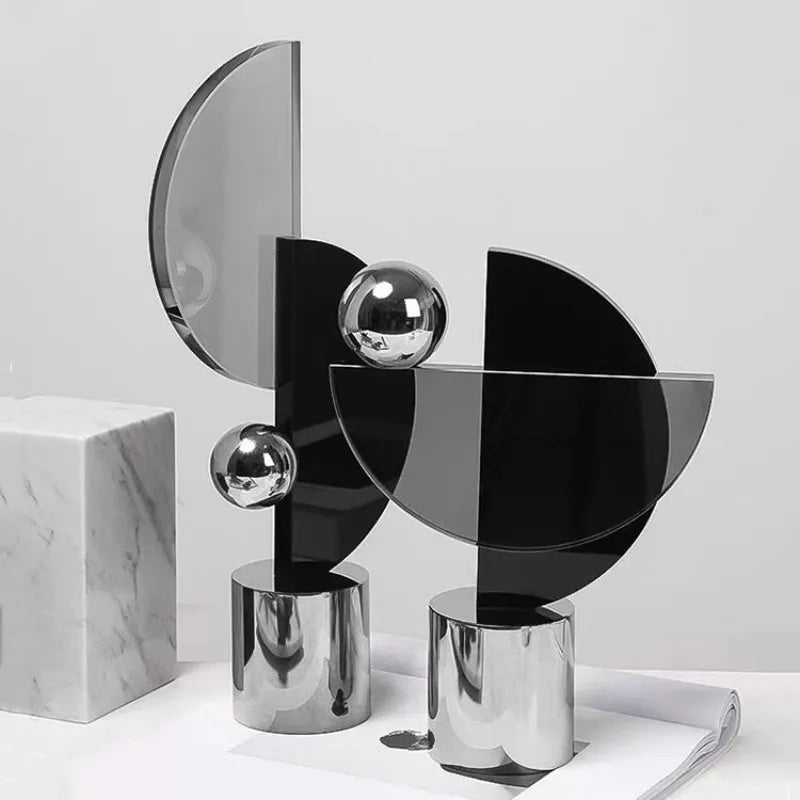 Adornos sencillos y transparentes para el recibidor, decoración creativa de mesa de comedor con forma geométrica, manualidades de lujo para el dormitorio y el hogar.