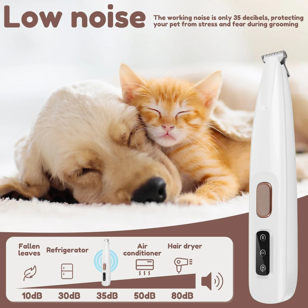 Nueva recortadora de patas para perros con luz LED, totalmente impermeable, recortadora de pelo para mascotas con pantalla LED, cortapelos para perros para aseo, cuchilla ancha de 18 mm.