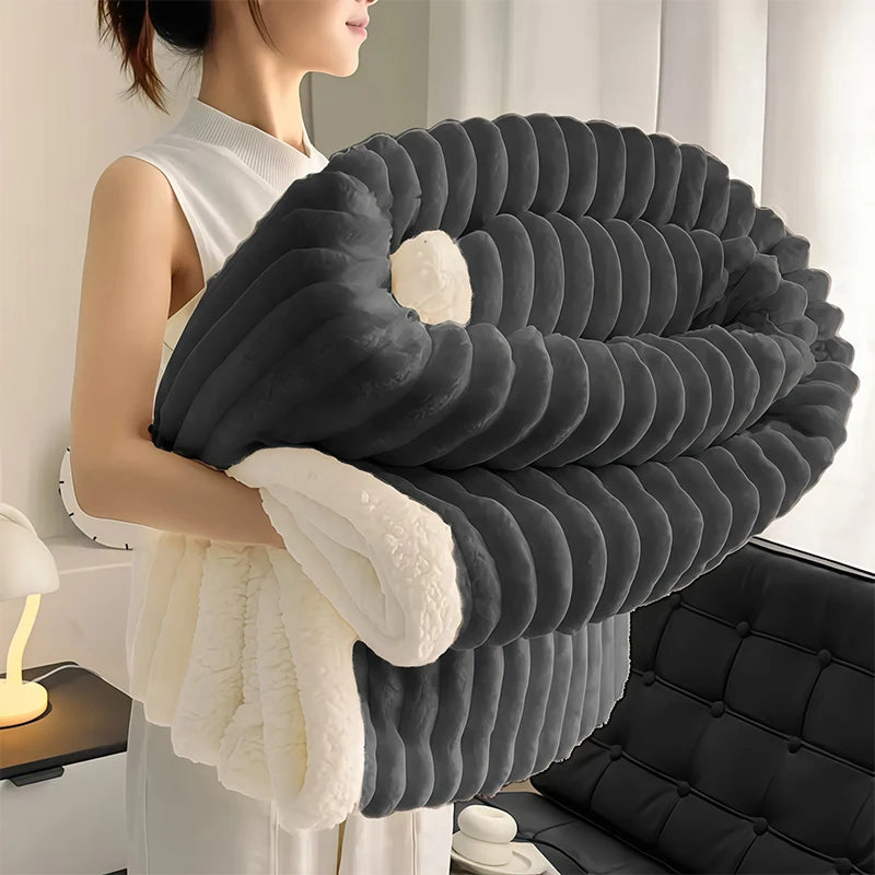 1 manta de forro polar Sherpa con peso - Suave, cálida, ideal para dormitorio, residencia estudiantil, coche, sofá y viajes, 3,5 kg.