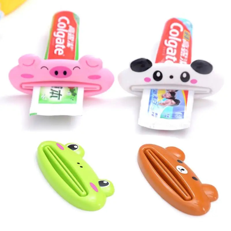 1 unidad Dispensador de pasta de dientes multifunción con diseño de animalito lindo, artículo para el hogar, baño, tubo, dispensador de pasta de dientes de dibujos animados