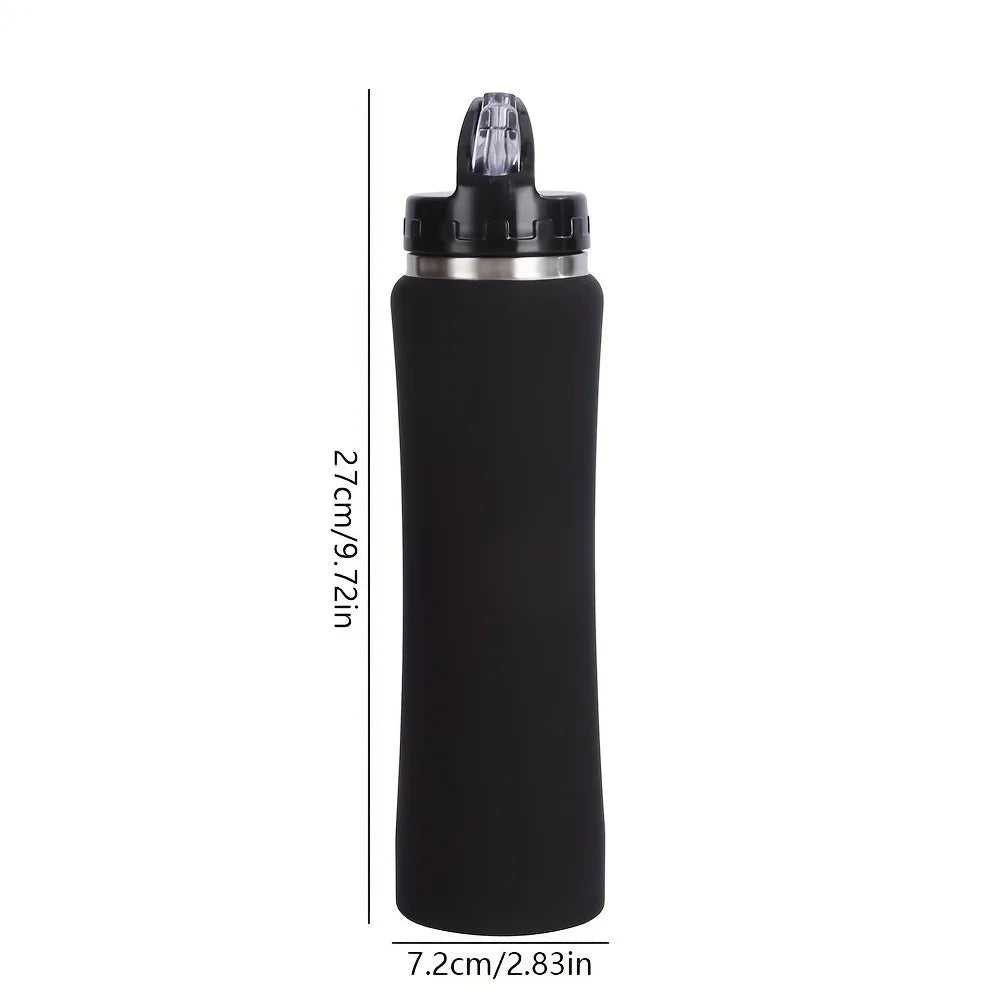 Botella de agua personalizada de acero inoxidable con aislamiento térmico y pajita - Botella grabada para fitness/ciclismo, regalo perfecto para hombres y mujeres.