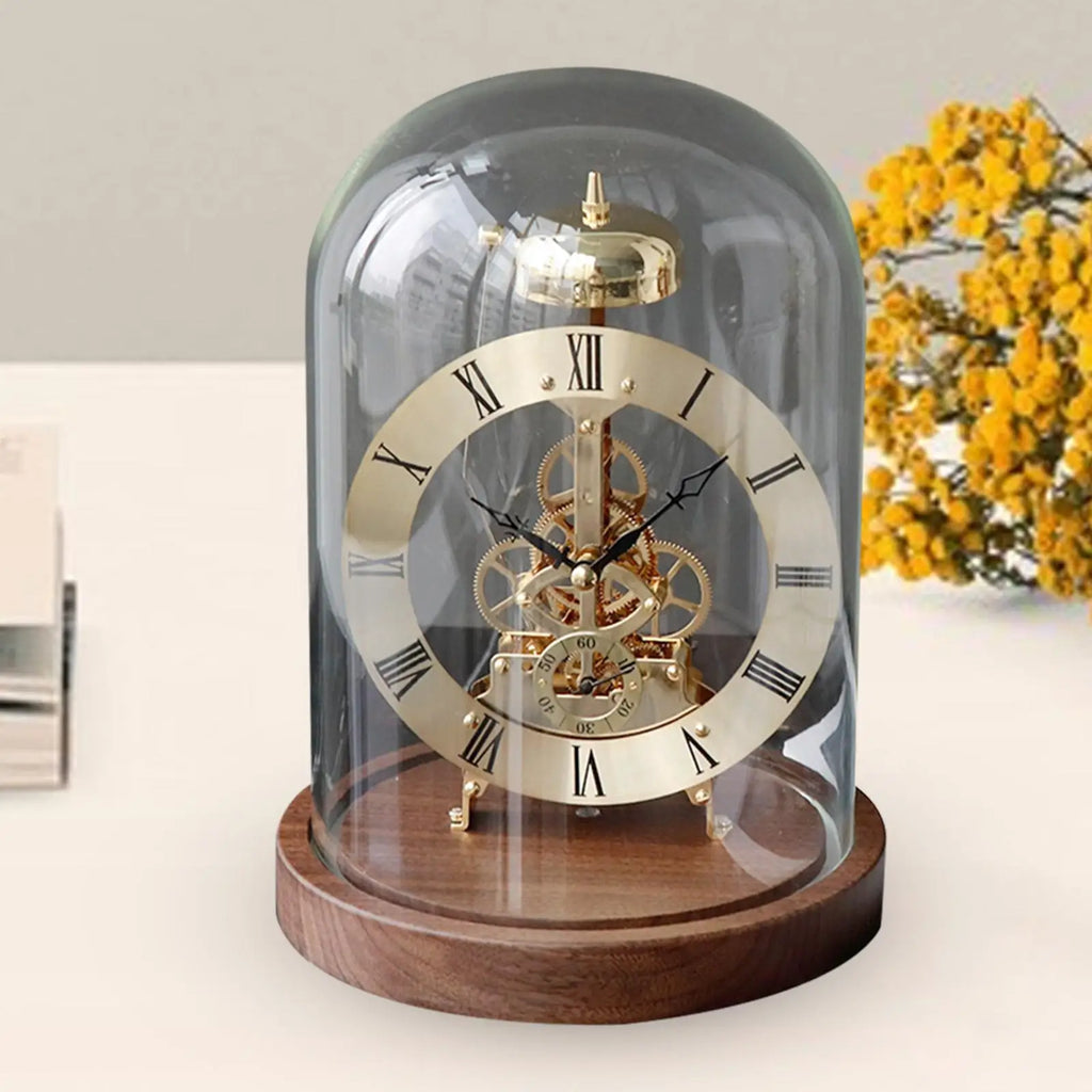 Reloj de mesa con mecanismo de relojería, reloj de engranajes de estilo industrial, reloj de estantería creativo para dormitorio, sala de estar, hogar y estudio.