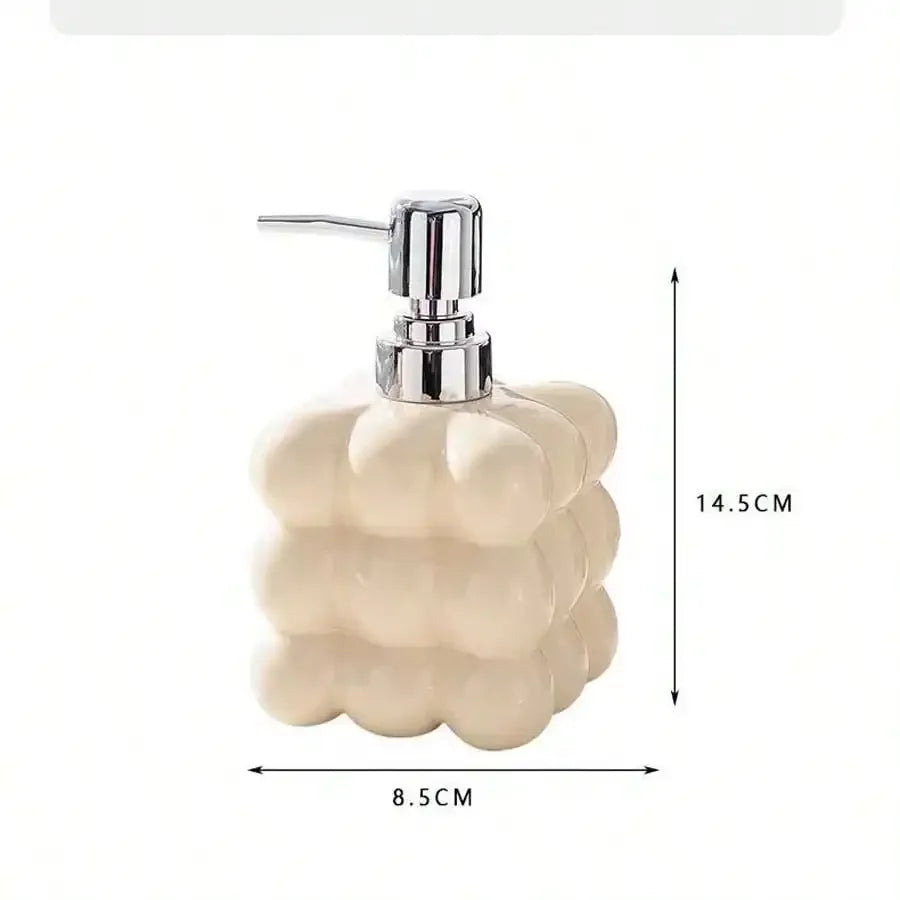 Dispensador de jabón líquido de 300 ml con dosificador de presión, botella separada, accesorios de baño, dispensador de champú y gel de ducha de cerámica para el hogar.