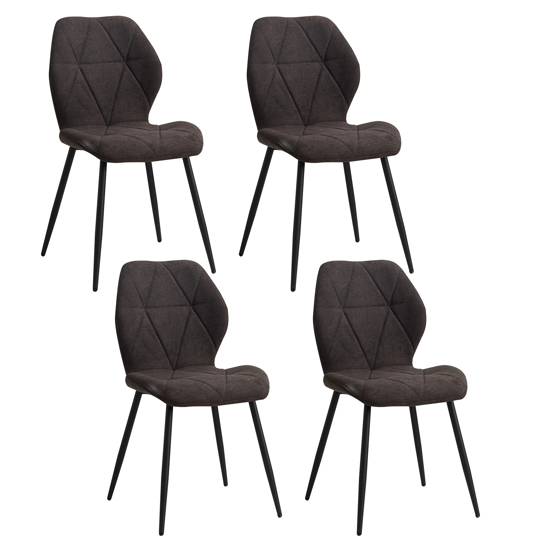Juego de 2/4/6 sillas de comedor EGOONM, tapizadas en tela de lino acolchada, con patas de metal, ideales para balcón, restaurante o comedor.