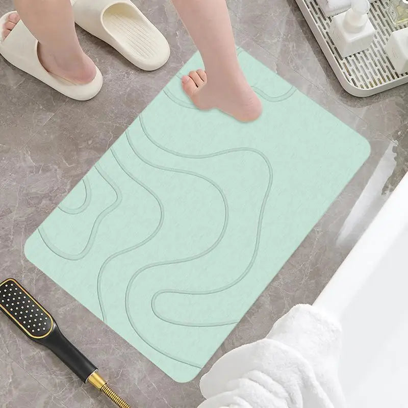 Alfombra de baño de piedra de diatomita, alfombra antideslizante para puerta de inodoro, alfombras de entrada