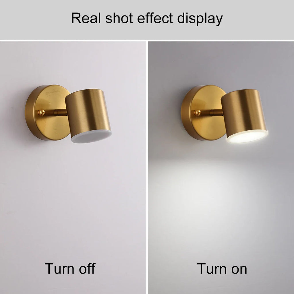 Mini lámpara de pared LED recargable con interruptor moderno, luces nocturnas, foco de lectura, lámpara de mesita de noche para dormitorio, iluminación decorativa, aplique de pared