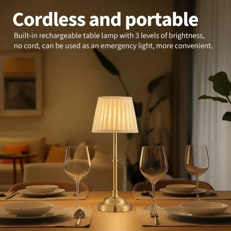 Lámpara de escritorio LED creativa con carga táctil y atenuación, lámpara de mesa de noche para dormitorio, iluminación ambiental pequeña de alta gama