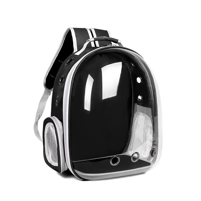 Mochila transportadora para gatos con burbuja transparente de 360° y diseño transpirable: bolsa de viaje espaciosa y ligera para aventuras al aire libre.