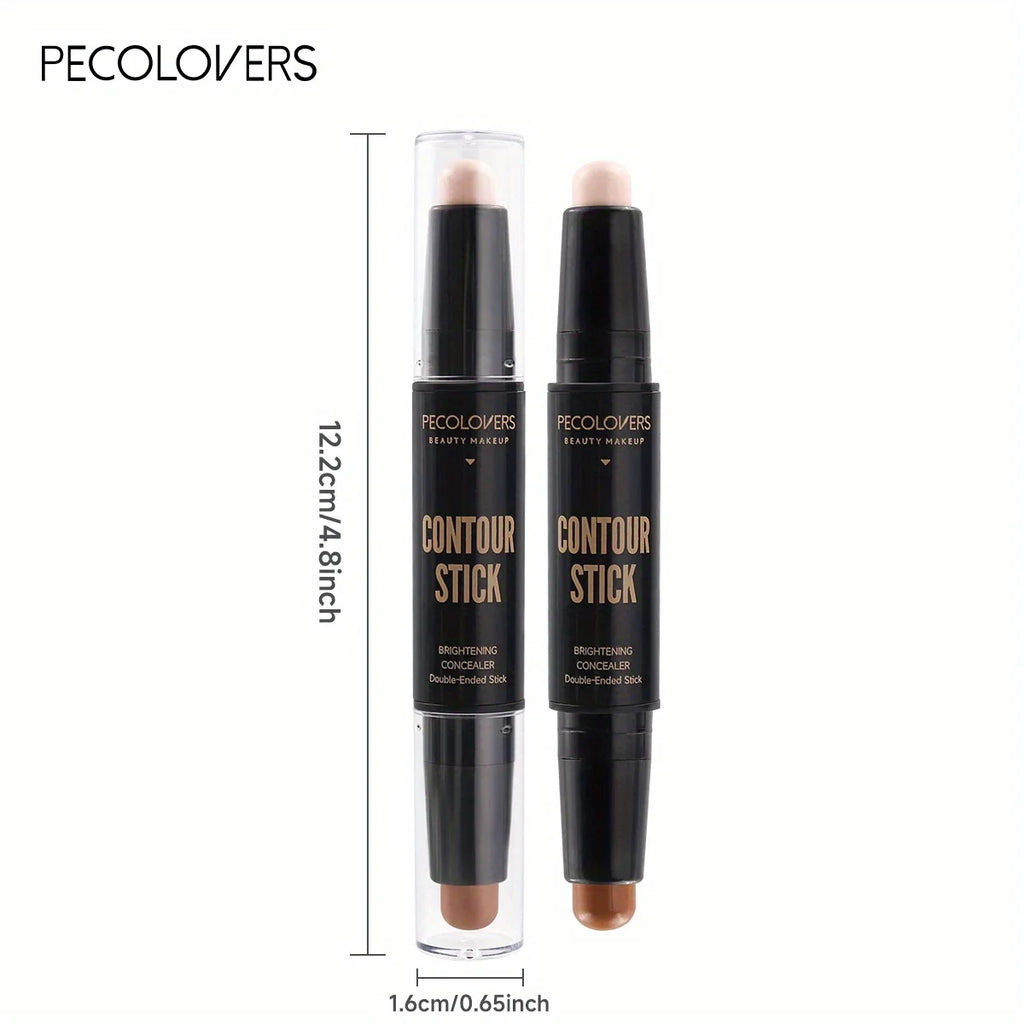 Barra de contorno con corrector e iluminador de doble punta para un contorno tridimensional del puente nasal y un rostro con forma de V.