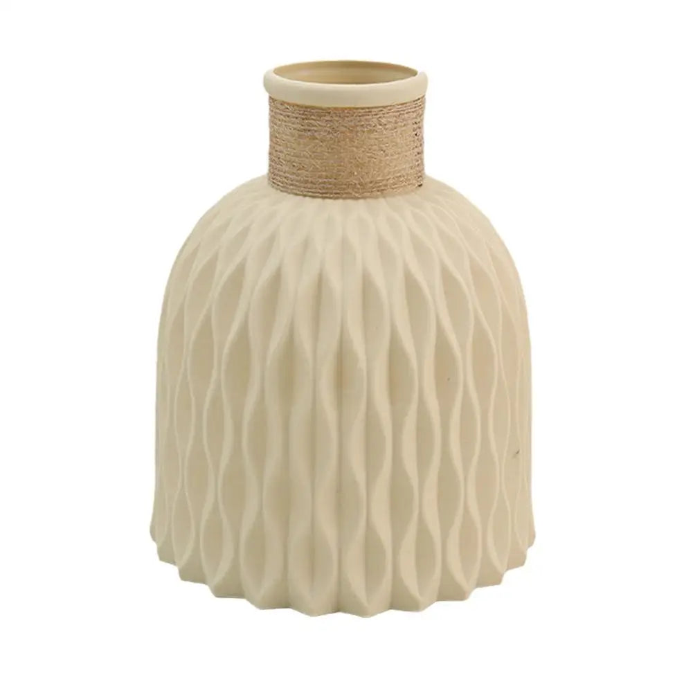 Jarrón de plástico con cuerda, arreglo floral, maceta DIY, sala de estar, porcelana, imitación de flor, adornos de decoración para el hogar.