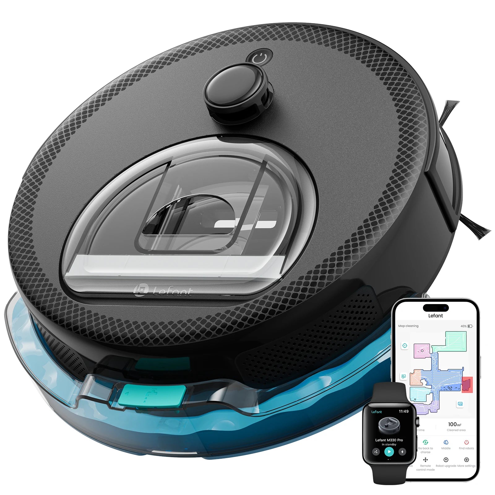 Robot aspirador Lefant M330 Pro M 330S y combinación MIP 5000 Pa dTOF LiDAR Navegación Alexa/Google/WiFi Ideal para T