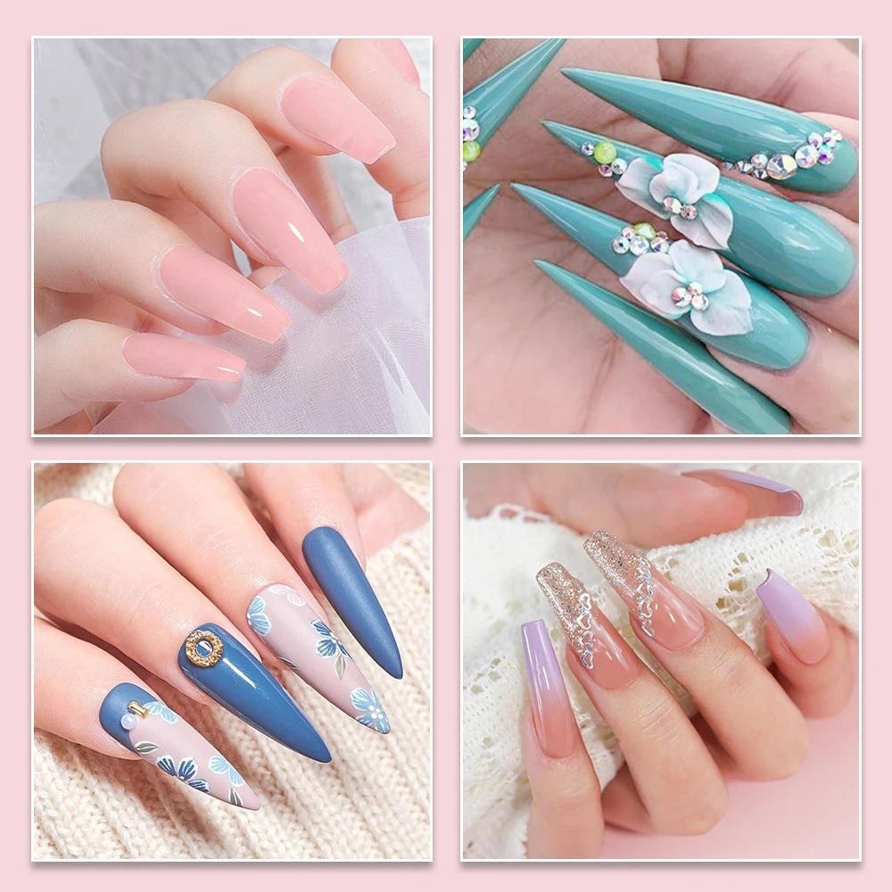 Polvo acrílico para uñas y monómero líquido para decoración de uñas, kit de manicura, purpurina de cristal para uñas, puntas de uñas 3D, herramientas para esculpir uñas
