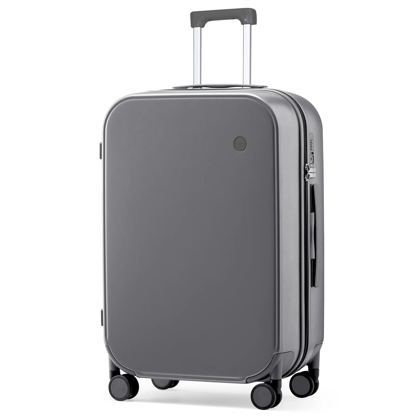Maleta de viaje Mixi con diseño patentado para hombre y mujer, con ruedas giratorias, tamaño de cabina (18", 20" y 24", para facturar), 100% policarbonato.