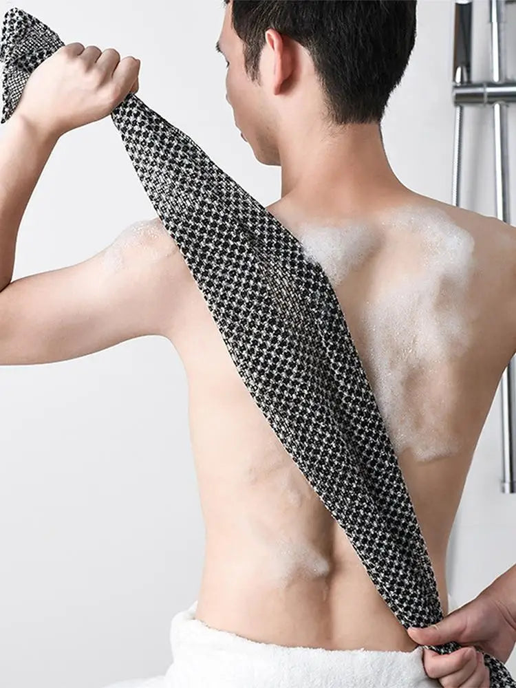 Toalla exfoliante para baño, paño para lavar el cuerpo y la espalda, esponja suave para ducha, accesorios esenciales de limpieza para el baño.