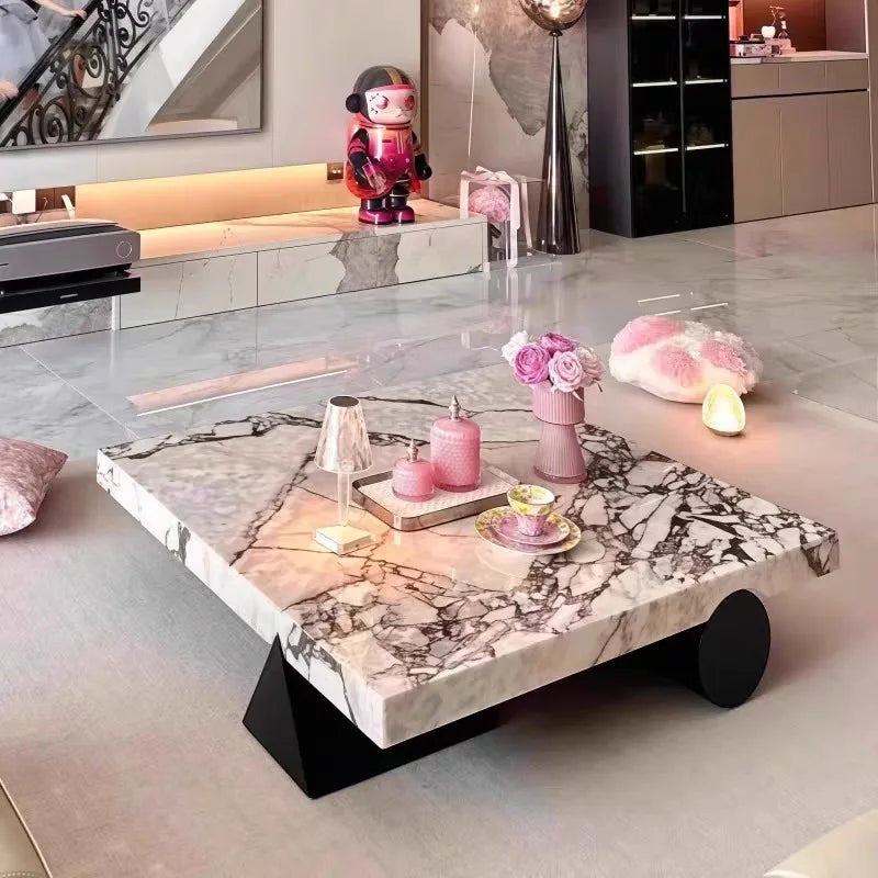 Italian Calacatta Square Coffee Table, Minimalist Luxury for All Spaces, Heat & Scratch Resistant, Customizable