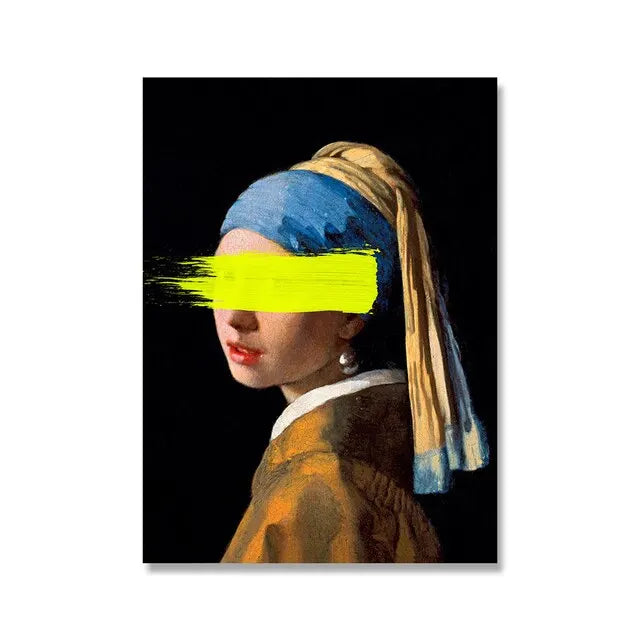 Pósteres de arte abstracto renacentista, Mona Lisa de Van Gogh, pinturas sobre lienzo con diseño de chicle, murales para decoración del hogar.