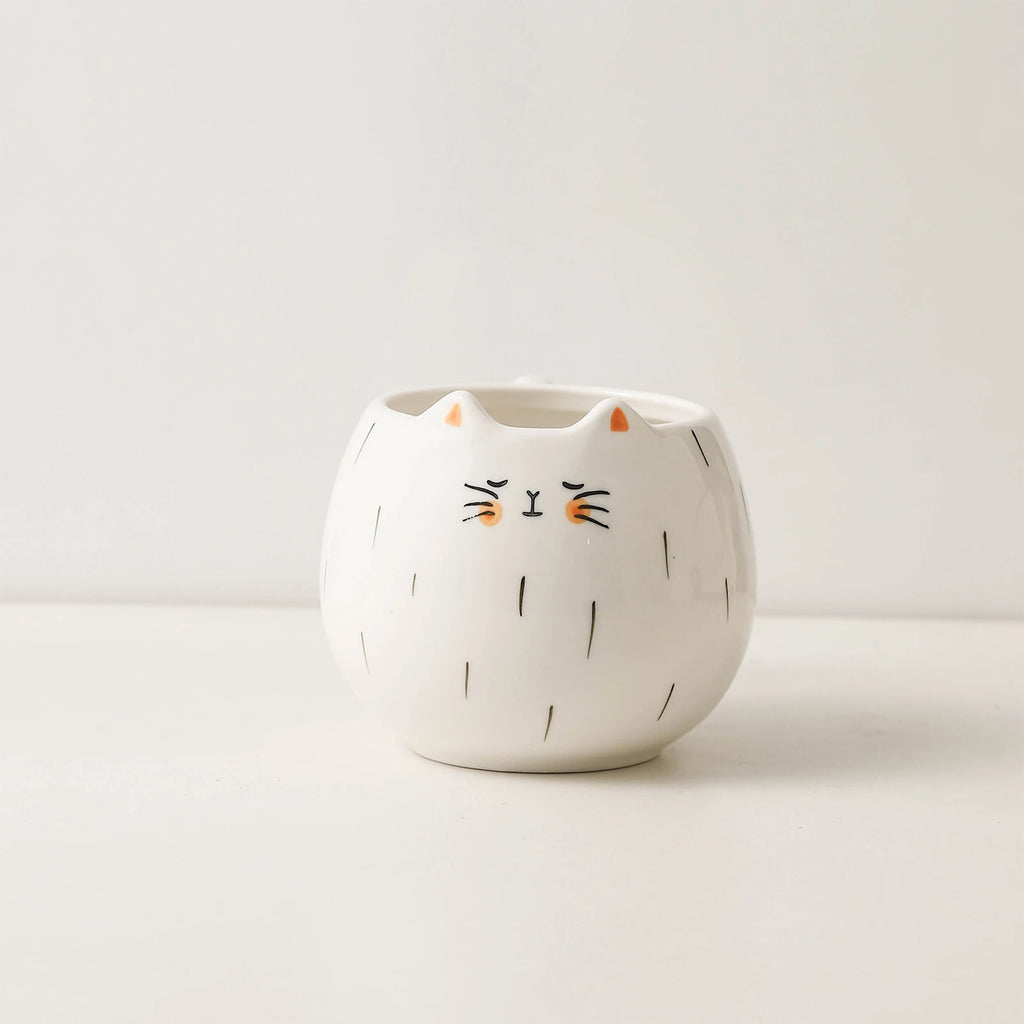 Taza de agua de cerámica, taza de té con leche para la merienda, taza de café con leche para el té con leche, taza con forma de gato adorable, juego de bebidas para el hogar