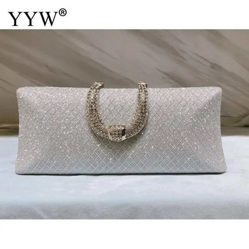 Bolsos de noche YYW para mujer, bolsos de mano de lujo dorados y bolsos de hombro con cadena, bolsos de mano, bolsos de fiesta con brillo, bolso de mano principal