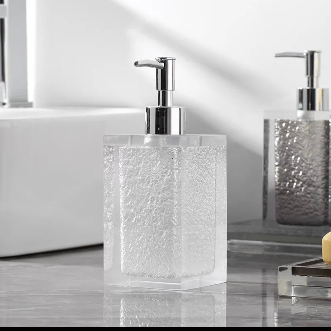 Dispensador de desinfectante de manos de resina, dispensador de baño, jabón líquido y champú recargable, soporte para gel de ducha y loción, botella de jabón portátil