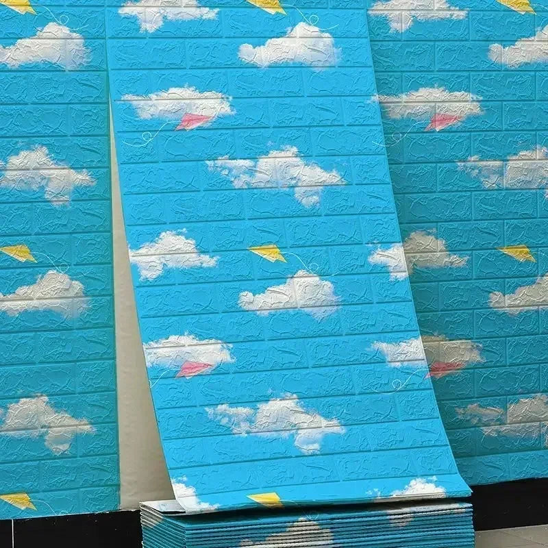 Papel pintado autoadhesivo 3D de 70 cm x 1/5/10 m, continuo, impermeable, con diseño de ladrillo. Ideal para sala de estar, dormitorio, habitación infantil y decoración del hogar.