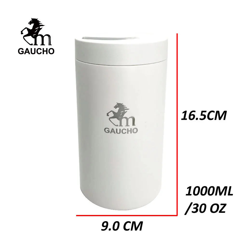 1 unidad/lote de latas de té de yerba mate Gaucho con tapa de plástico con boquilla vertedora, cuerpo de acero inoxidable y recipiente para té argentino, duraderas y fáciles de verter.